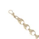 9ct Yellow Gold Patterned Acorn Bracelet 8.5"