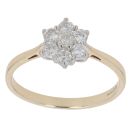 9ct Yellow Gold 0.50ct Brilliant Cut Diamond Cluster Ring