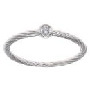Silver Cubic Zirconia Single Stone Twist Ring By Icesia