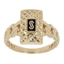 14ct Yellow Gold Monaco Classic Plain Flex Link Signet Ring