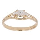14ct Yellow Gold Cubic Zirconia Three Stone Fancy Ring