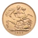 1908 Edward VII Large Head UK Full Sovereign Coin