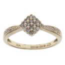 9ct Yellow Gold 0.25ct Brilliant Cut Diamond Cluster Ring