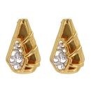 22ct Yellow Gold Pyramid Stud Earrings