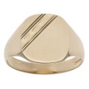 9ct Yellow Gold Stripe Signet Ring