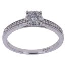 9ct White Gold 0.25ct Brilliant Cut Diamond Cluster Ring