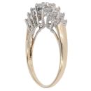 9ct Yellow Gold 1.00ct Brilliant Cut Diamond Two Row Ring