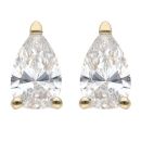 8ct Yellow Gold 2.00ct Pear Cut Lab Grown Diamond Solitaire Earrings