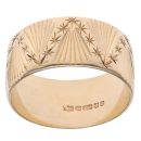 9ct Yellow Gold Patterned Wedding Band 8.8mm