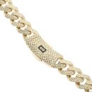 14ct Yellow Gold Monaco Patterned Curb Classic Flex Lock Chain 24"