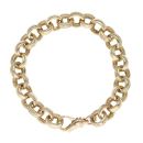 9ct Yellow Gold Patterned and Plain Belcher Bracelet 7"