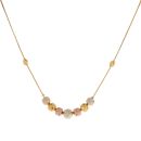 22ct Yellow White and Rose Gold Disco Bead Chain 14.5"