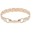 9ct Yellow and White Gold Twist Hinged Bangle