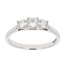 18ct White Gold Certificated Diamond Trilogy Ring