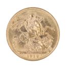 1912 George V Large Head UK Full Sovereign Coin