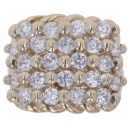 9ct Yellow Gold Cubic Zirconia Five Row Keeper Ring
