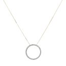 9ct Yellow Gold 0.25ct Diamond Open Circle Pendant and Chain 18"