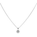 Silver Diamond Cluster Pendant And Chain 18" By Icesia