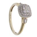 9ct Yellow Gold 0.27ct Brilliant and Baguette Cut Diamond Cluster Ring