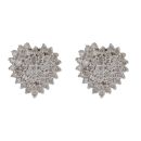 18ct Yellow Gold 1.00ct Brilliant Cut Diamond Heart Cluster Stud Earrings