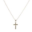 9ct Yellow Gold Patterned Cross Pendant and Chain 20"
