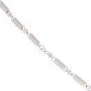Silver Cubic Zirconia Bar Chain 32" By Icesia