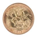 1913 George V Large Head UK Half Sovereign Coin
