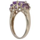 9ct Yellow Gold Amethyst Five Stone Ring