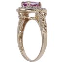 9ct Yellow Gold Cubic Zirconia and Pink Topaz Cluster Ring