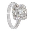 18ct White Gold Diamond Square Cluster Ring by Anya Belle