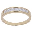 18ct Yellow Gold 0.75ct Princess Cut Diamond Half Eternity Ring