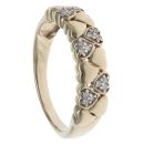 9ct Yellow Gold 0.10ct Diamond Hearts Ring