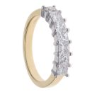 18ct Yellow Gold 1.00ct Princess Cut Diamond Seven Stone Eternity Ring
