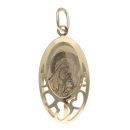 14ct Yellow Gold Our Lady Laser Image Heart Pendant
