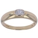 9ct Yellow Gold Cubic Zirconia Signet Ring