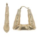 9ct Yellow Gold Bamboo Handbag Creole Earrings