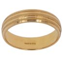 22ct Yellow Gold Ribbed Wedding Band 5mm