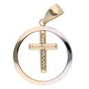14ct Yellow And White Gold Cross Pendant