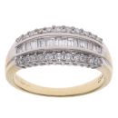18ct Yellow Gold 0.50ct Brilliant and Baguette Cut Diamond Fancy Ring