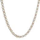 9ct Yellow White and Rose Gold Patterned Belcher Chain 20"