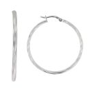 Silver Twisted Hoop Earrings By Icesia