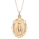 18ct Yellow ﻿Gold on Sterling Silver Madonna Filigree Pendant Necklace