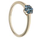 9ct Yellow Gold Blue Glass Cluster Ring