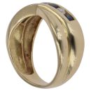 18ct Yellow Gold 0.15ct Diamond and Sapphire Crossover Ring