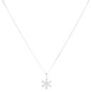 18ct White Gold 0.30ct Princess And Brilliant Cut Diamond Snowflake Pendant And Chain 18"
