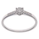 9ct White Gold 0.10ct Brilliant Cut Diamond Cluster Ring