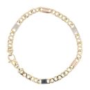 9ct Yellow White Rose Gold Fancy Bracelet 7.5"