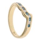 18ct Yellow Gold 0.10ct Diamond And Topaz Ring