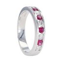9ct White Gold Diamond And Ruby Half Eternity Ring by Anya Belle