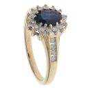 18ct Yellow Gold 0.33ct Diamond and Sapphire Cluster Ring